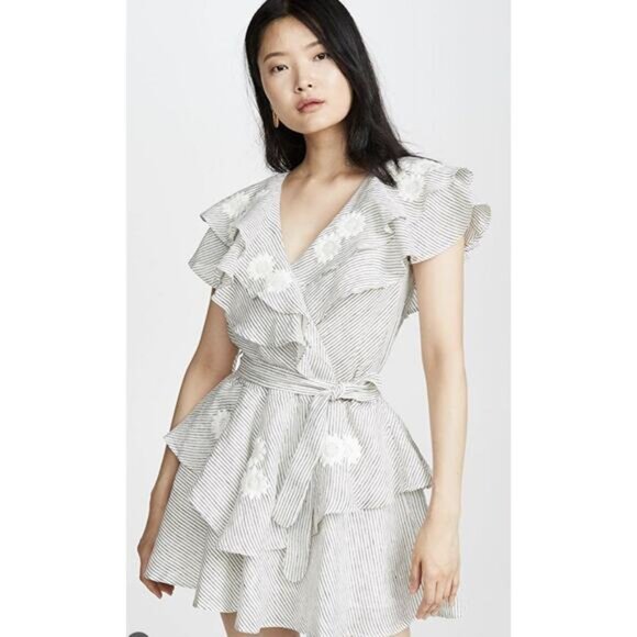 Inika Choo Striped Floral Embroidered Dress - Picture 9 of 10